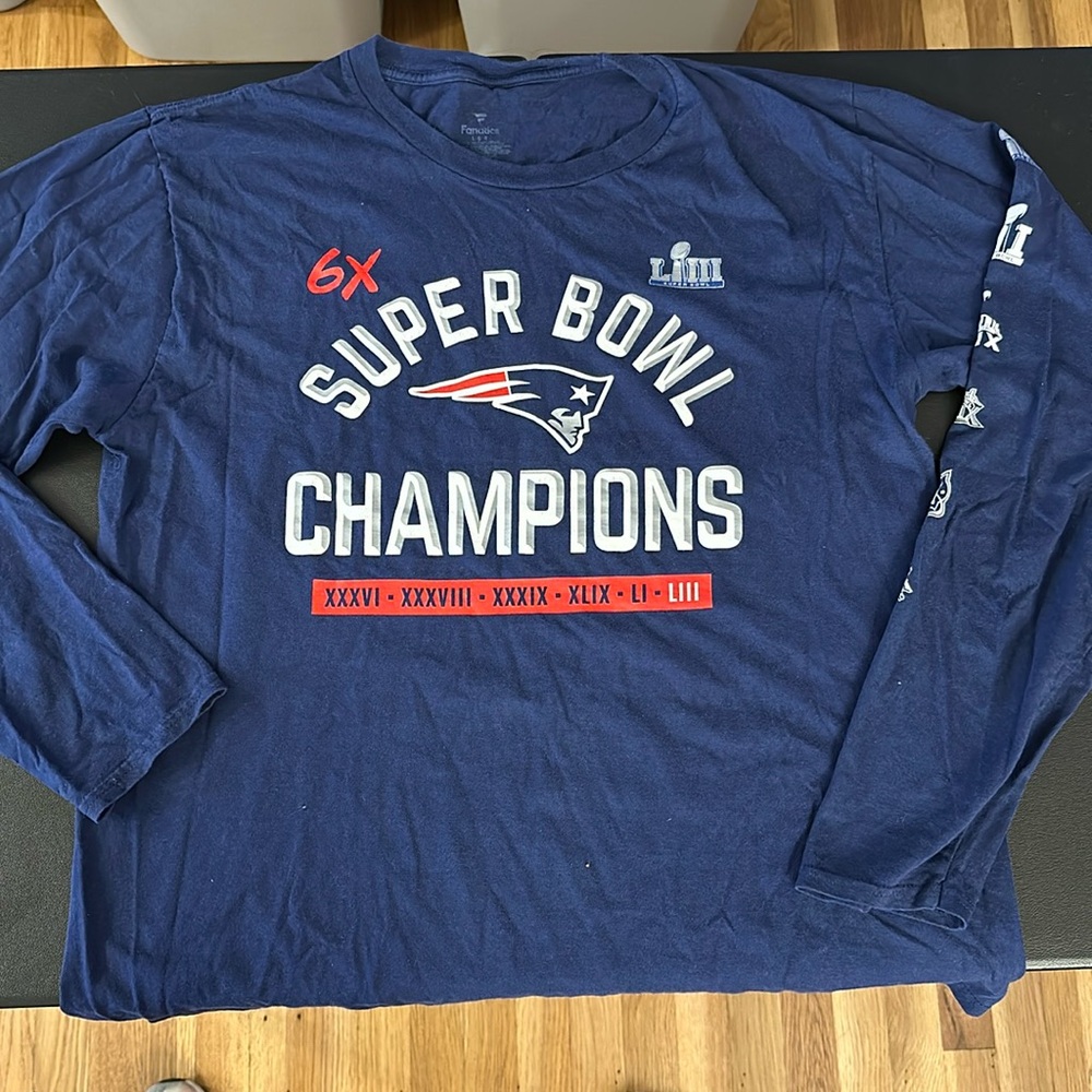 New England Patriots Super Bowl 6x champions Long Sleeve T-Shirt